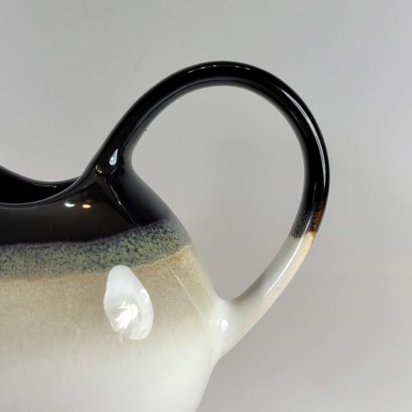 4 Sango Nova Black 4932 Coffee Mugs and Creamer Container Tall Cups Cream Color - Picture 15 of 16